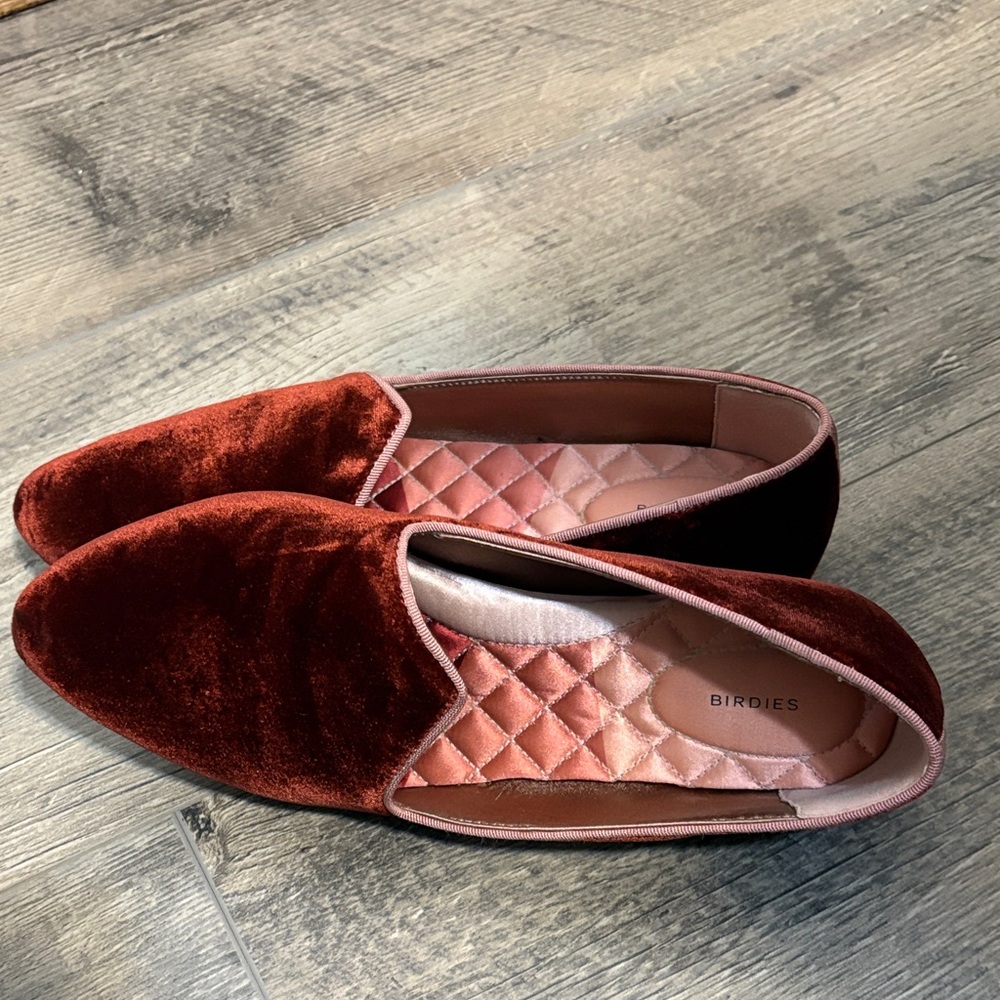 Birdies The Heron Velvet Loafers in Cinnamon size 8.5 - LIKE NEW - Picture 2 of 8